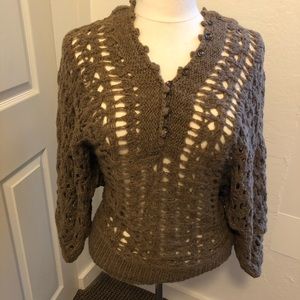 Free People open weave hoodie sweater